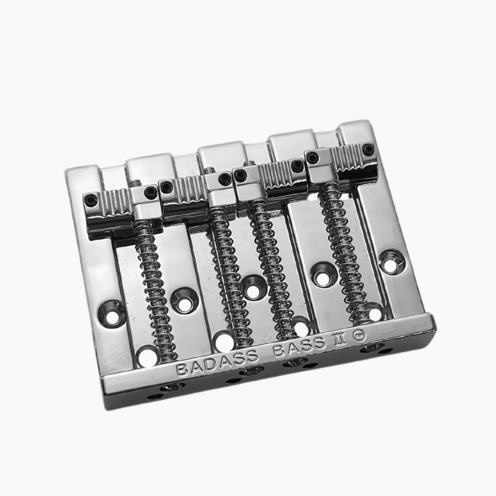 Allparts BB-3342-010 - Leo Quan® Badass II™ 4-String Bass Bridge - Grooved Saddles, Chrome
