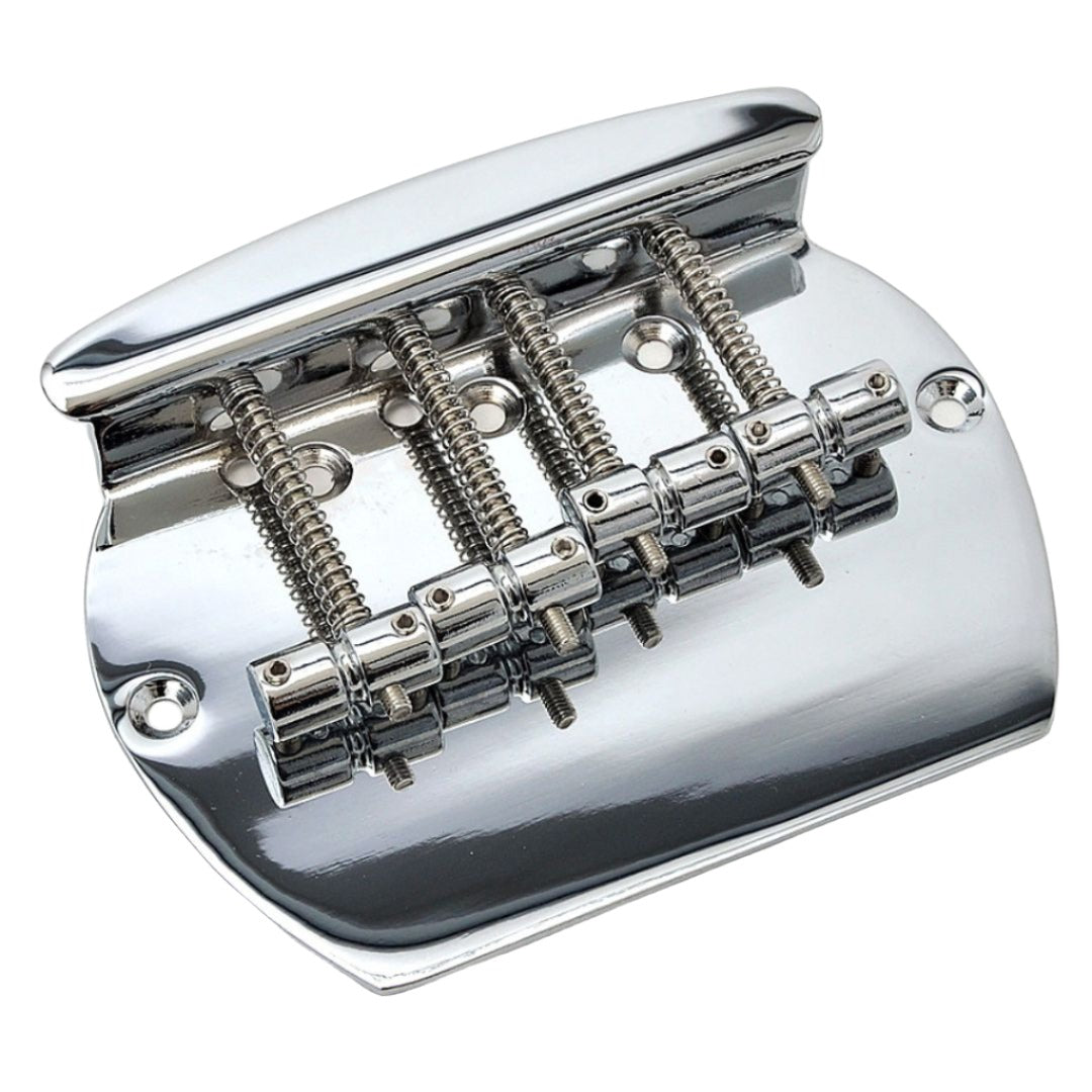 Allparts BB-3906-010 Goldo MM-Type Bass Bridge, 4 String, Chrome