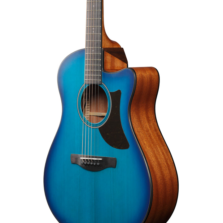 Ibanez AAM50CESBO Acoustic/Electric Guitar - Sapphire Blue Burst Open Pore Top, Natural Open Pore Back and Sides