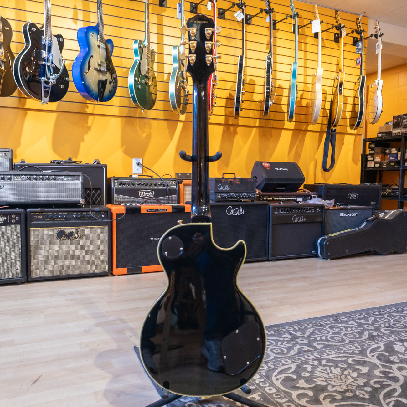 LEFTY - Epiphone - Les Paul Custom (Ebony) UPGRADED w/ Gibson