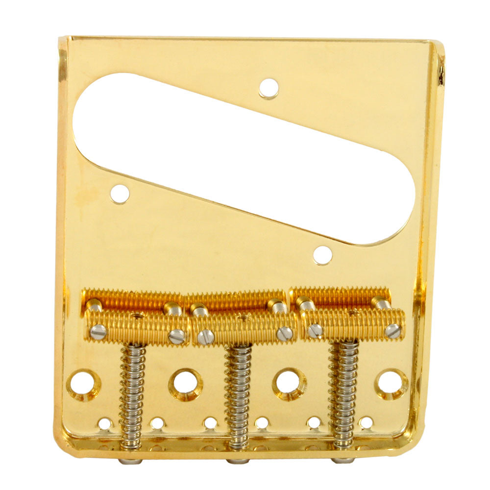 Allparts TB-0020 Vintage-style 3 Saddle Steel Bridge for Telecaster® Gold