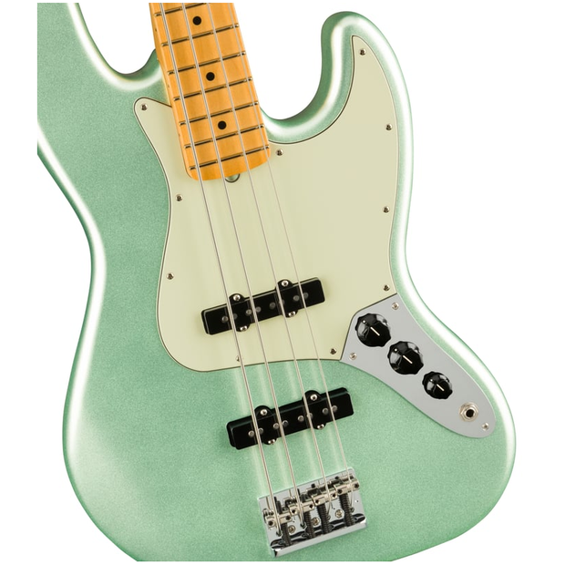 Fender American Professional II Jazz Bass Maple Fingerboard Electric Bass Guitar - Mystic Surf Green