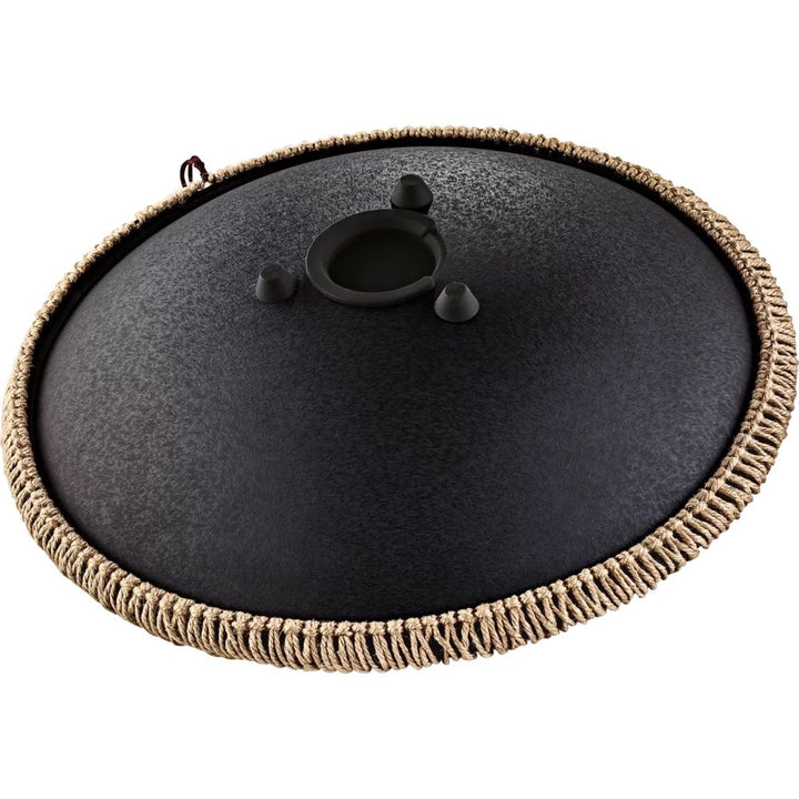 Meinl 16'' Octave Steel Tongue Drum, D Kurd, Lasered Floral Design - Black