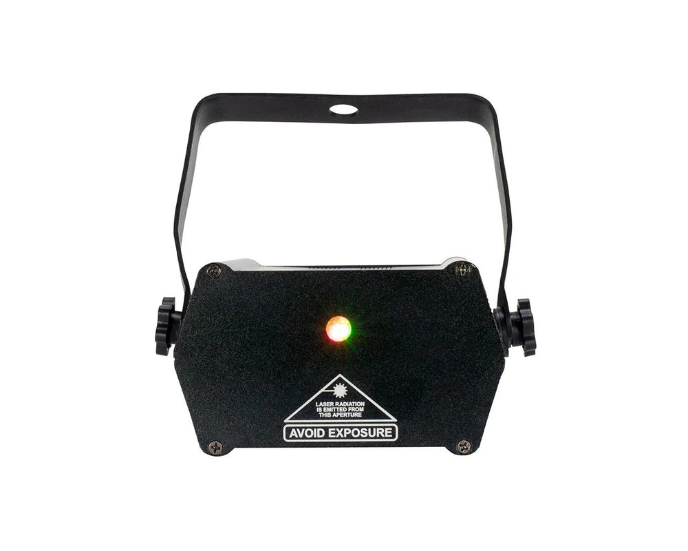 Elevate your party atmosphere with the Eliminator Lighting Micro Galaxian Three laser. Whether you're a DJ, hosting a house party, or managing a small club lounge or bar, this compact laser is your ticket to a dazzling light show. With a vibrant combination of red and green lasers, it creates an awe-inspiring spectacle of over 200 beams that can be projected onto walls, ceilings, or dance floors.