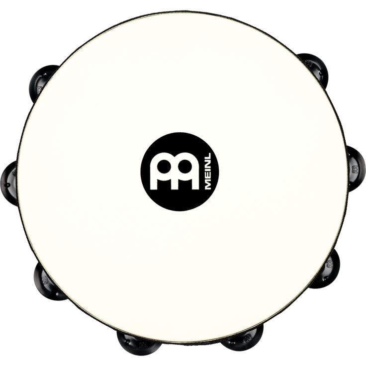 Meinl Percussion 10" Touring Synthetic Head Wood Tambourine Single row Red Black plated steel jingles