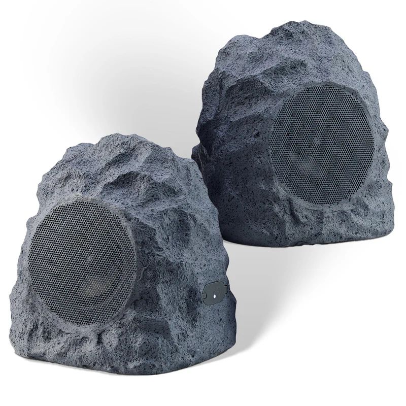 Gemini GHRK-400-PR Pair of 4" Rechargeable Bluetooth Outdoor Rock Speakers w/ TWS Linking