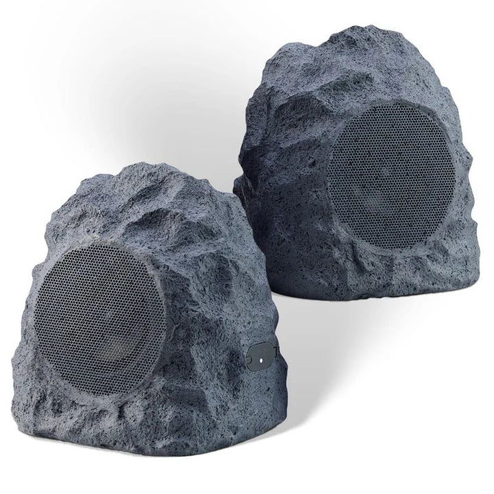 Gemini GHRK-400-PR Pair of 4" Rechargeable Bluetooth Outdoor Rock Speakers w/ TWS Linking