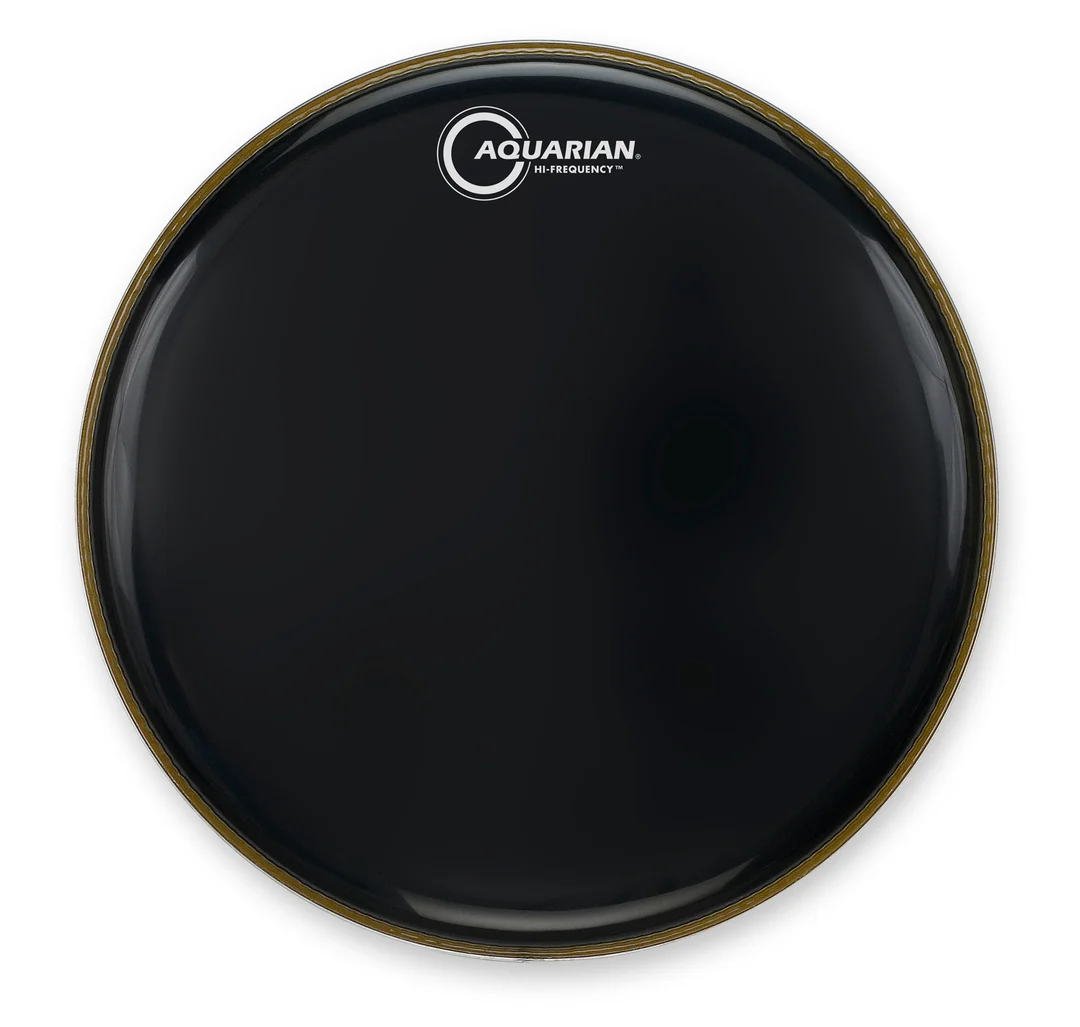 Aquarian HF20BK- Aquarian Hi- Frequency Black Video Gloss 7 Mil Single Ply Reso Bass Drumhead