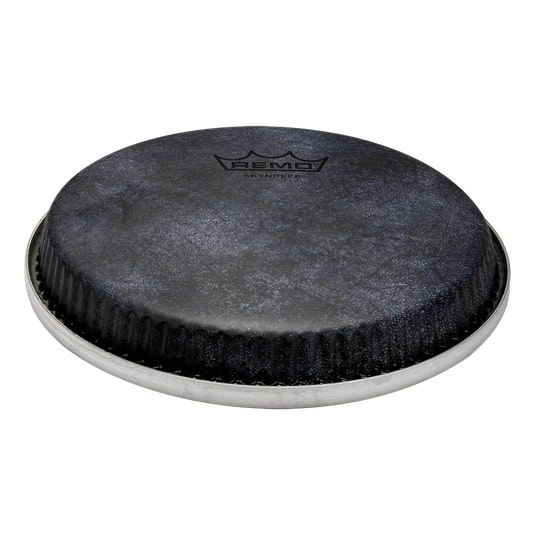 Remo M3-R850-S5-SD009 Bongo Drumhead, R-Series, 8.50", Low Collar, SKYNDEEP, 'Black Calfskin' Graphic