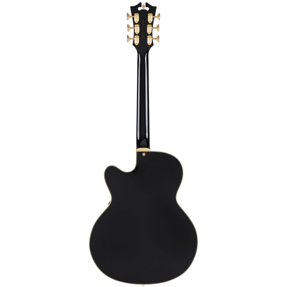 D'Angelico DAE59SBK2GT Fully Hollow Single Cutaway Includes Hard Case - Solid Black