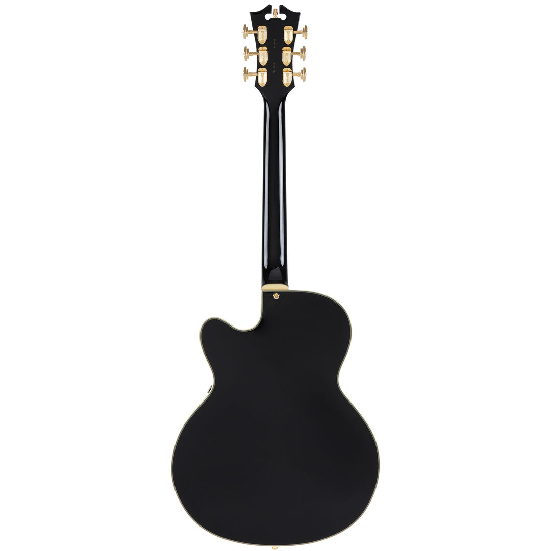 D'Angelico DAE59SBK2GT Fully Hollow Single Cutaway Includes Hard Case - Solid Black