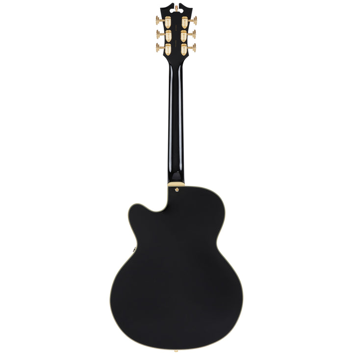 D'Angelico DAE59SBK2GT Fully Hollow Single Cutaway Includes Hard Case - Solid Black