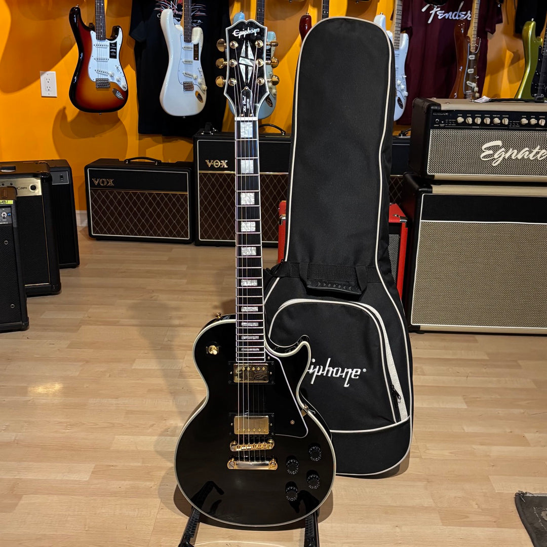 Epiphone - Les Paul Custom w/ Epiphone DLX Gig Bag (Ebony - Kalamazoo Headstock- 2025 ) - USED