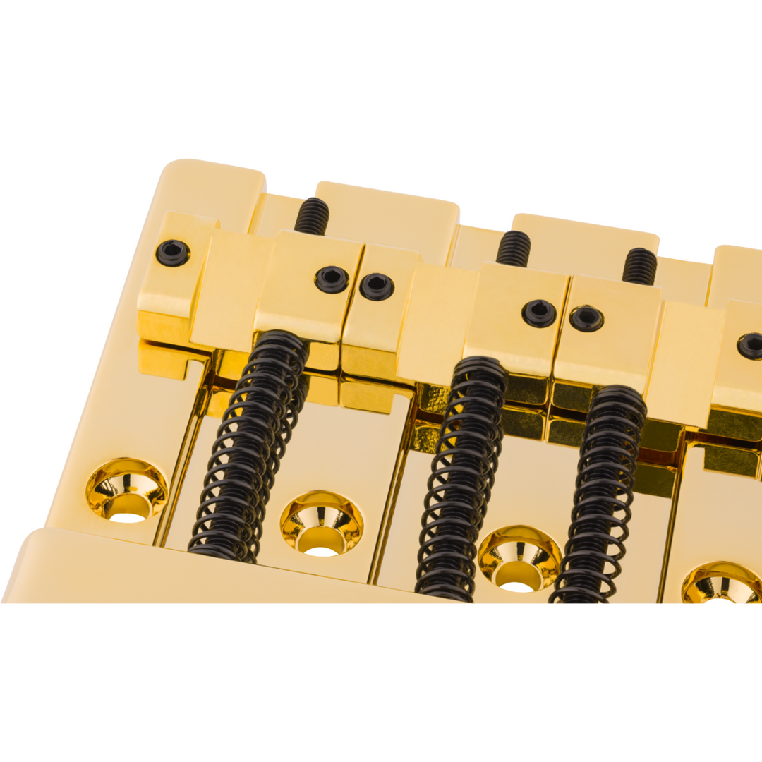 Fender ® HiMass™ 4-String Bass Bridge Assembly With Zinc Saddles -  Gold