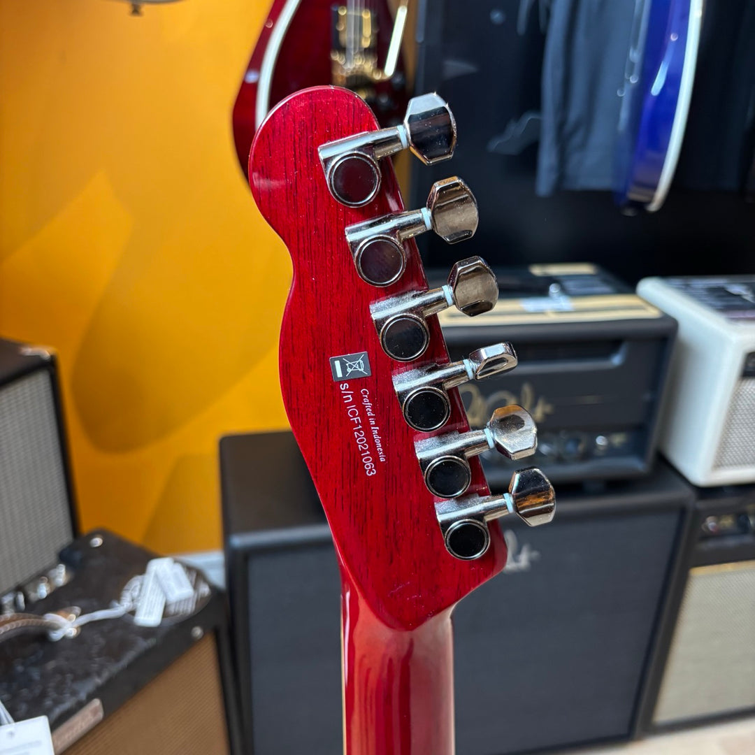 Fender - FMT-HH Carved Top Telecaster - Transparent Crimson Red w/ Fender Bag (2012) - USED
