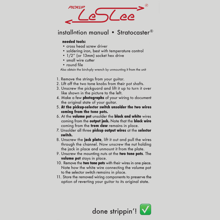 Allparts EP-0989-000 Pickup Leslee for Stratocaster