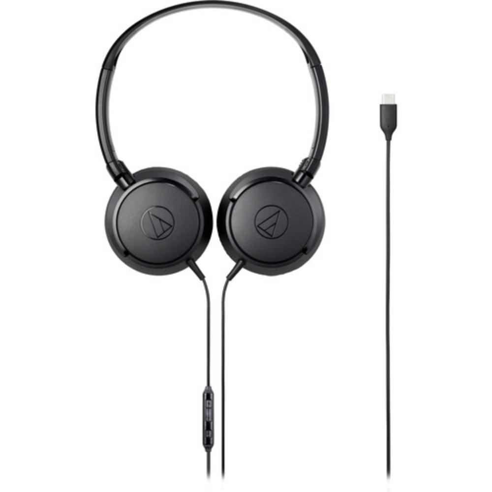 Audio-Technica ATH-S120C-BK USB-C On-Ear Headphones - Black
