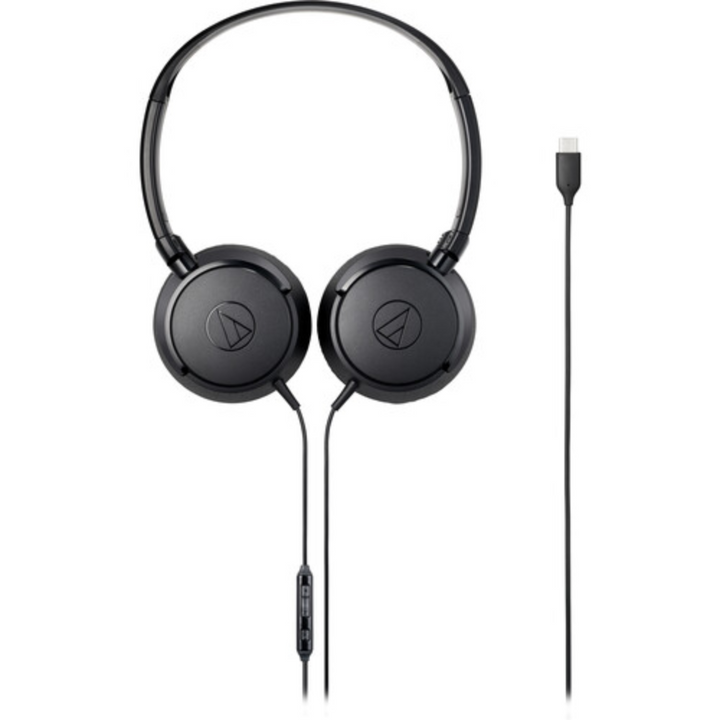 Audio-Technica ATH-S120C-BK USB-C On-Ear Headphones - Black