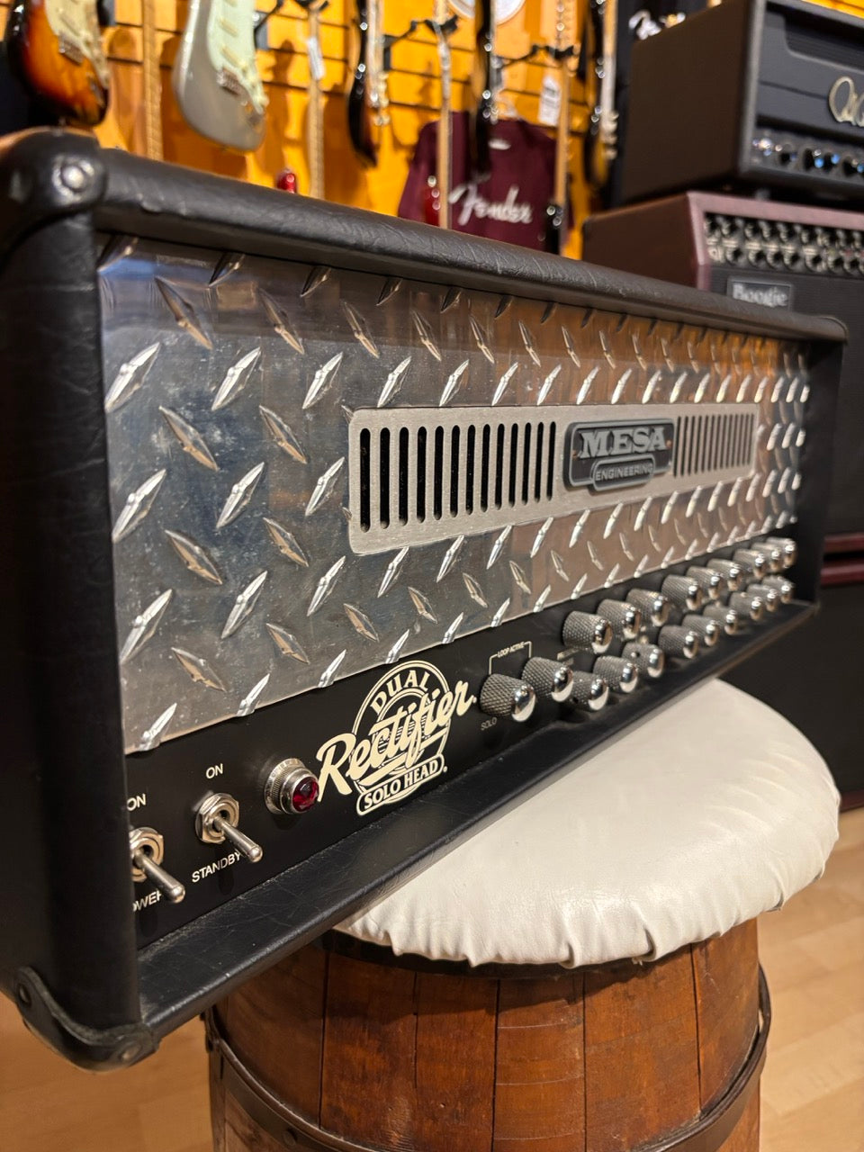 Mesa Boogie - Dual Rectifier SOLO-  100 Watt - 3 Channel Tube Head (Diamond Plate) - USED