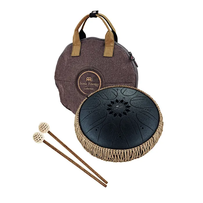Meinl Sonic Energy Medium Octave Steel Tongue Drum, B Minor, Black
