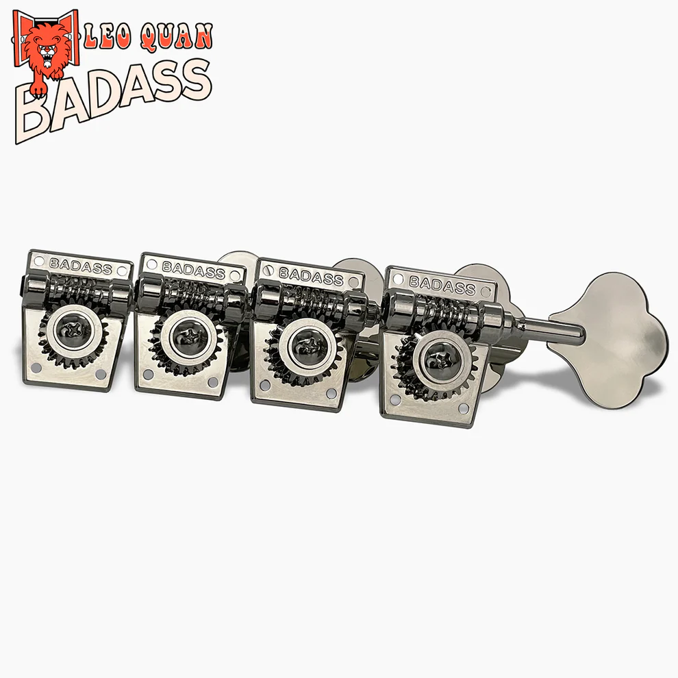 Allparts TK-7816-001 Leo Quan® Badass OGT™ Bass Keys - Open Gear Large Post - 4-in-line set, Nickel