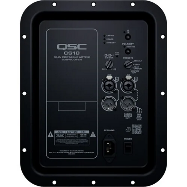 QSC CS18 18 Inch 2600W Compact Active Subwoofer w/ Bluetooth