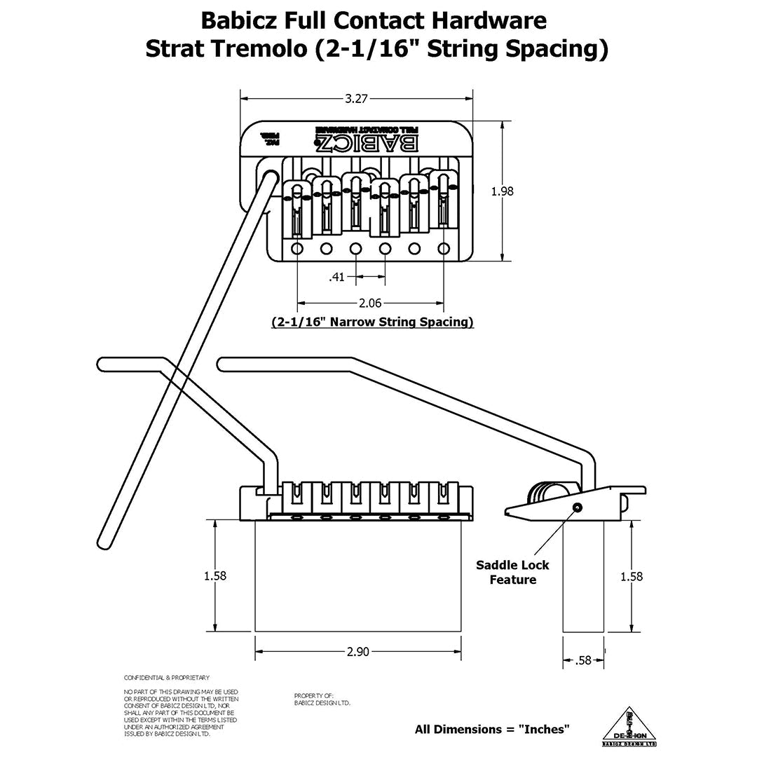 Allparts SB-3555-003 - Babicz Full Contact FCH STRAT STYLE TREMOLO, 6 String