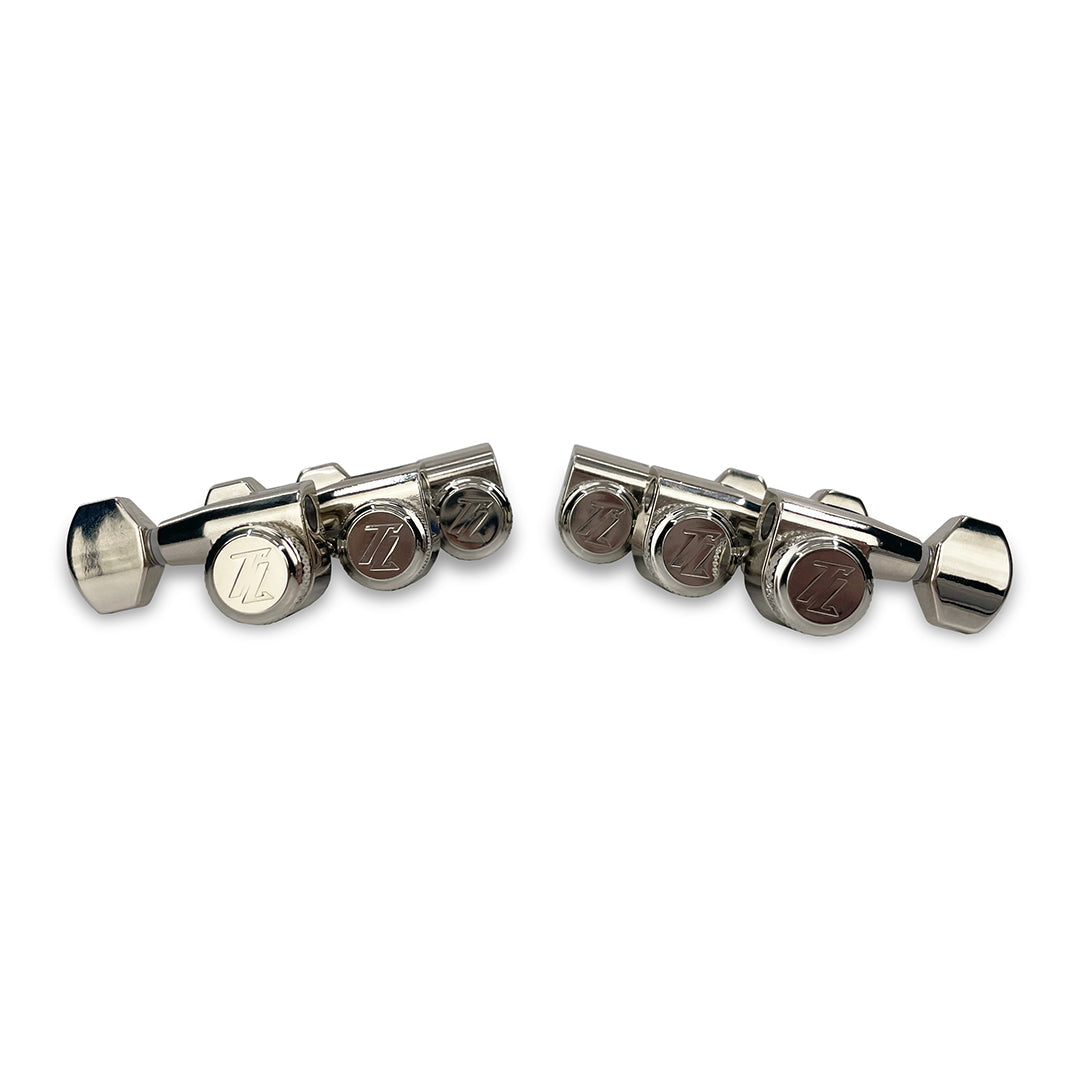 Allparts TK-7108-001 True-Lok Mid-Size Locking Tuners - 3x3, Single Pin, Nickel