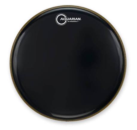 Aquarian HF24BK- Aquarian Hi- Frequency Black Video Gloss 7 Mil Single Ply Reso Bass Drumhead