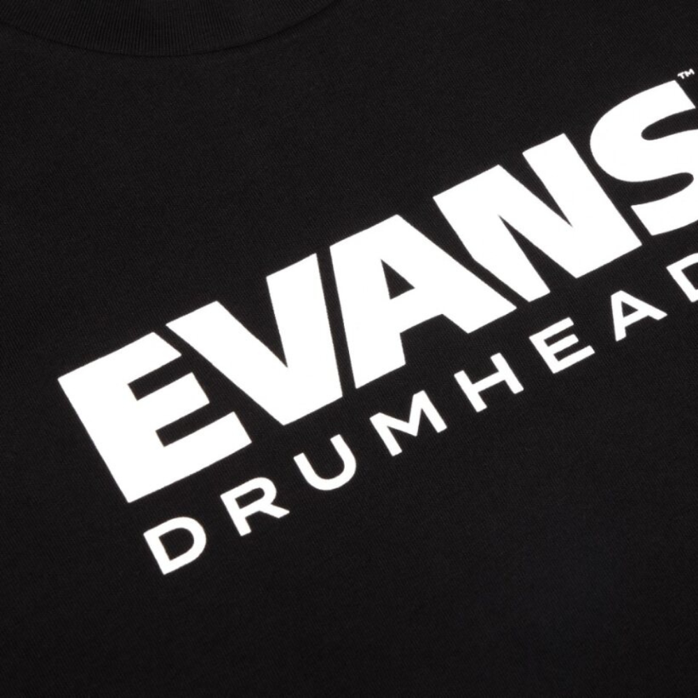 D'Addario ATE231112 Evans Tshirt Logo - Black,  MD