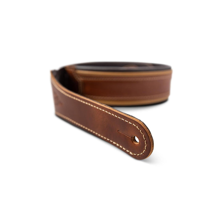 Taylor Century Strap,Med Brown Leather,2.5" Med Brown/Butterscotch/Black