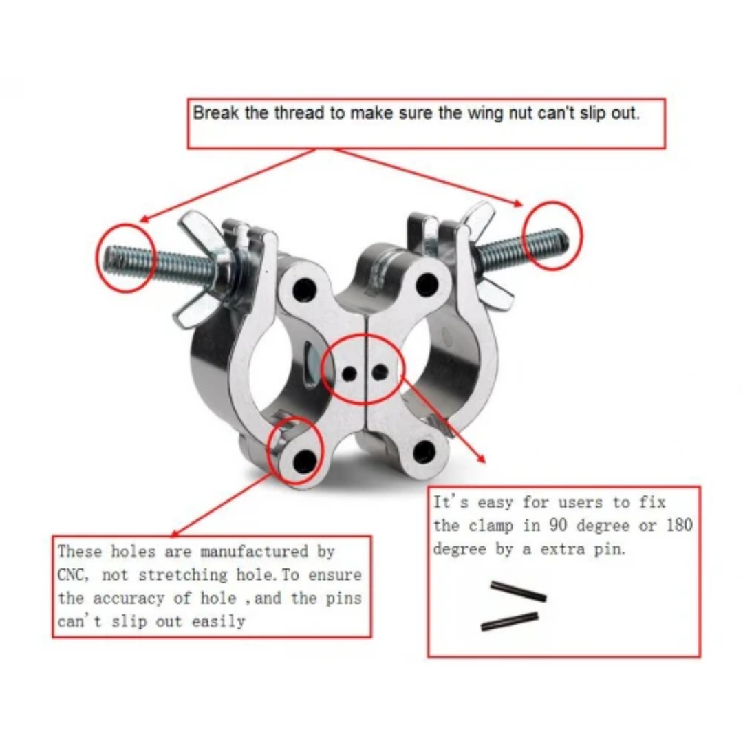 LCG LCG-10021T Swivel Clamp 500kg 360° (Silver)