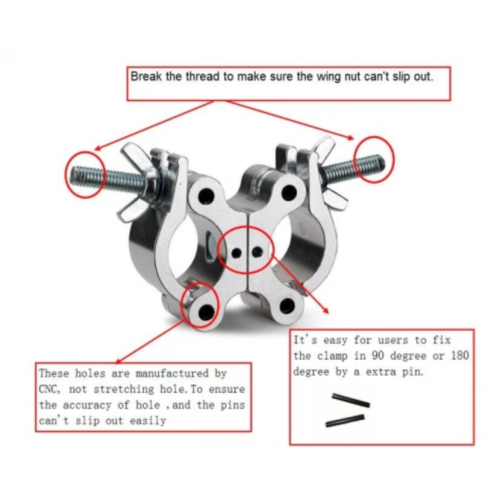 LCG LCG-10021T Swivel Clamp 500kg 360° (Silver)