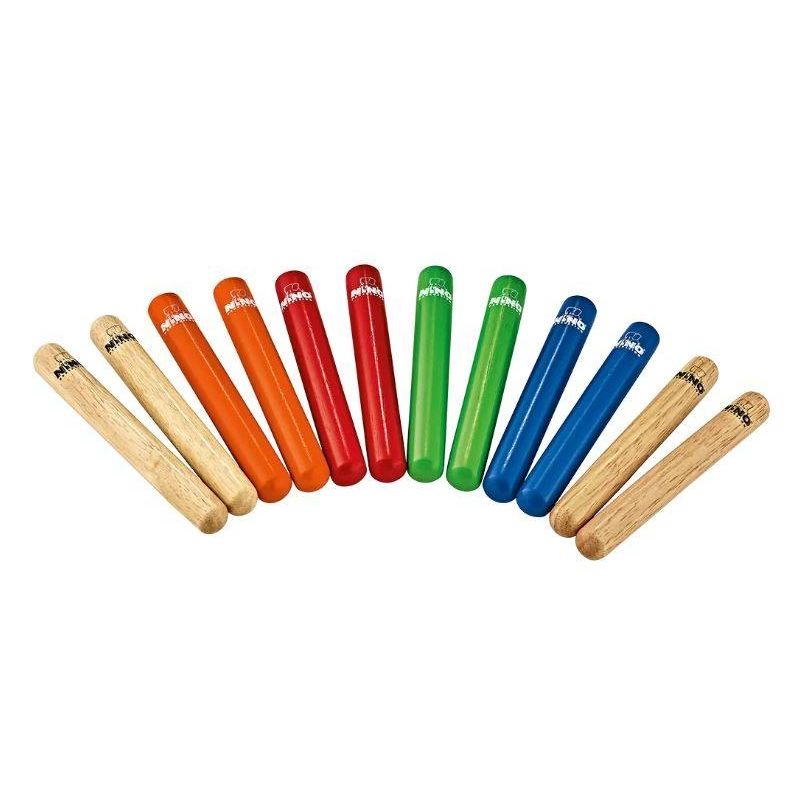 Meinl Nino Multi-Coloured Clave Pack, 6 Pairs