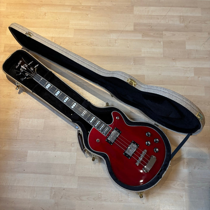 Hagstrom SWEB-WCT Swede Bass with Hagstrom Hard Shell Case (Wild Cherry Transparent)