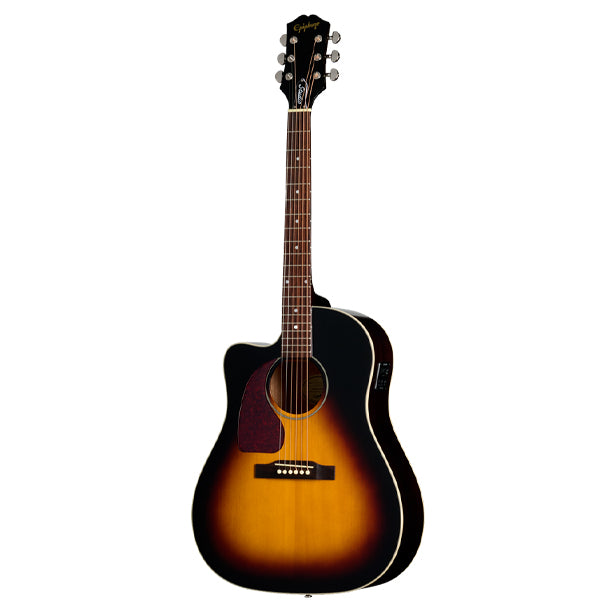 Epiphone J-45 Studio EC Acoustic/Electric Guitar with Gigbag - Vintage Sunburst (Left Handed)