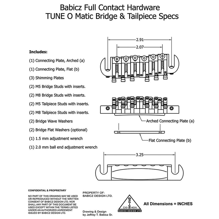 Allparts GB-3551-003 - Babicz Full Contact FCH TUNE-O-MATIC STYLE BRIDGE