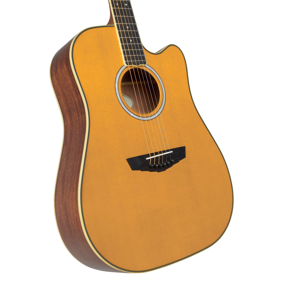 D'Angelico DAED500VNATGP2 Bowery Dreadnought CE Includes Hard Case - Vintage Natural