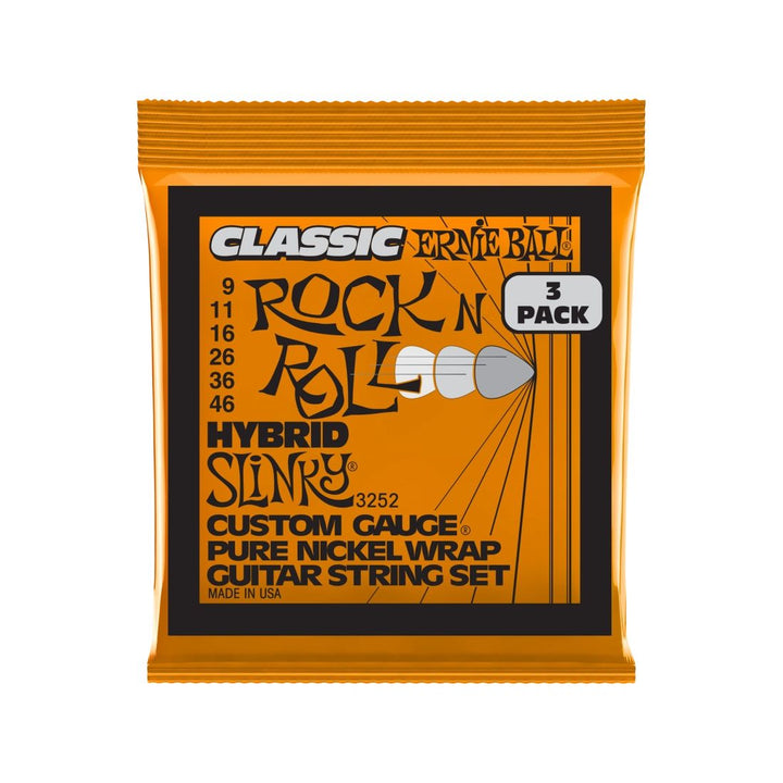 Ernie Ball 3-Pack Hybrid Slinky Rock N Roll Electric Strings 9-46