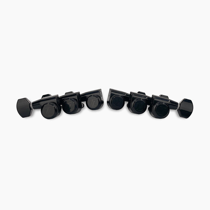 Allparts TK-7108-003 True-Lok Mid-Size Modern Style Locking Tuners - 3x3, Single Pin, Black