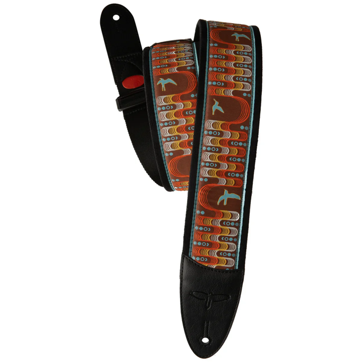 PRS 2.4" Padded Guitar Strap w/FLASH Custom Jacquard Birds Wavelength - Orange