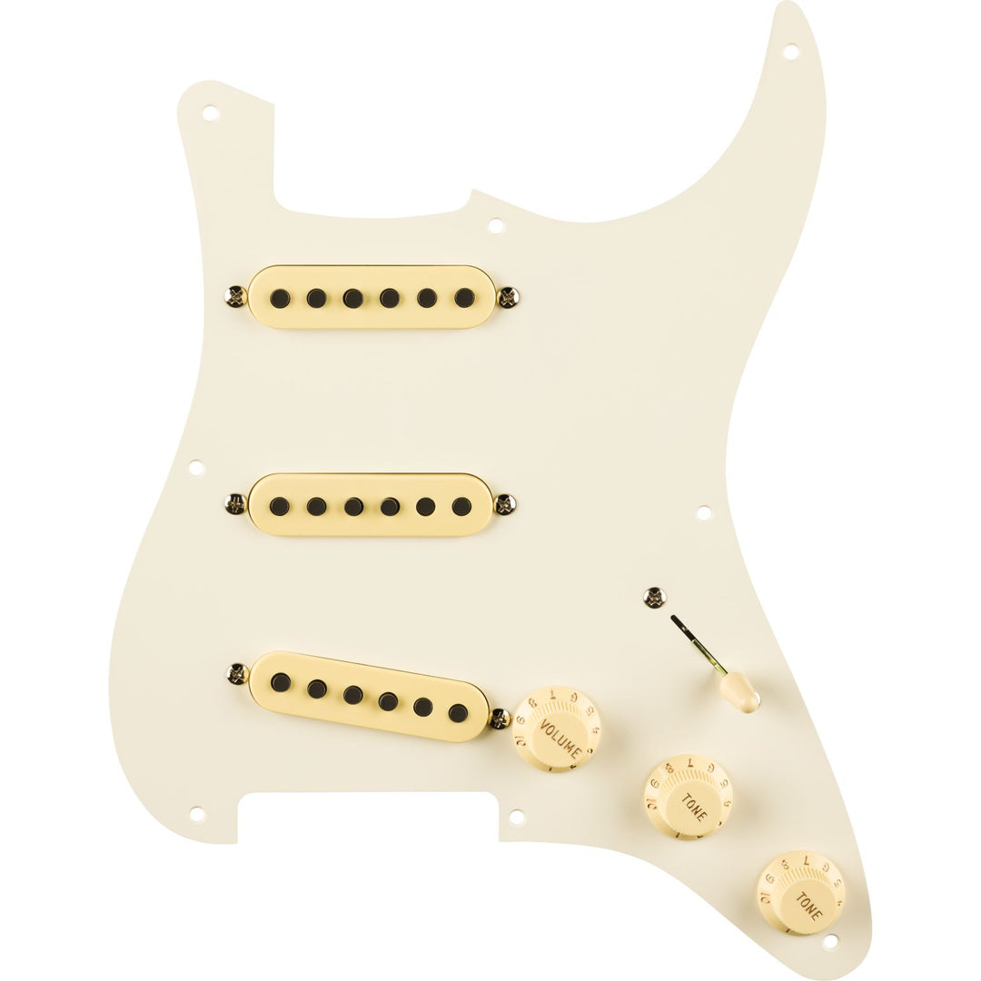 Fender Pre-Wired Strat® Pickguard, Eric Johnson Signature, Parchment 8 Hole PG