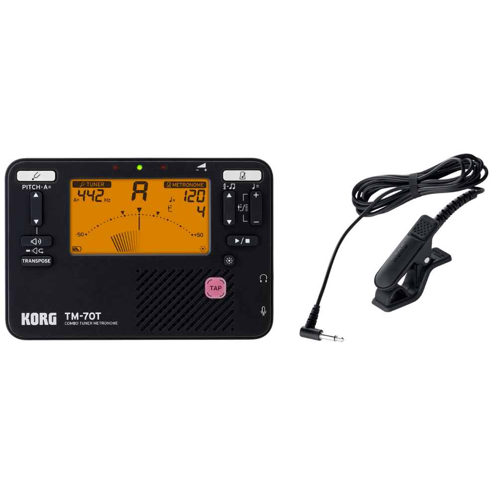 Korg TM70CBK Tuner Metronome with Contact Mic - Black