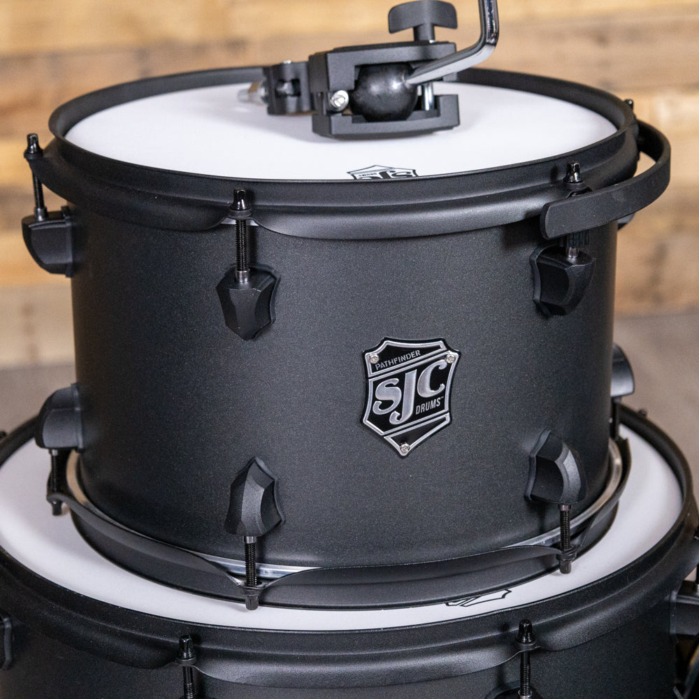 SJC Drums PFK322FBGGW Pathfinder 3pc Kit (8x12,14x16,18x22) - Galaxy Grey, Black HW