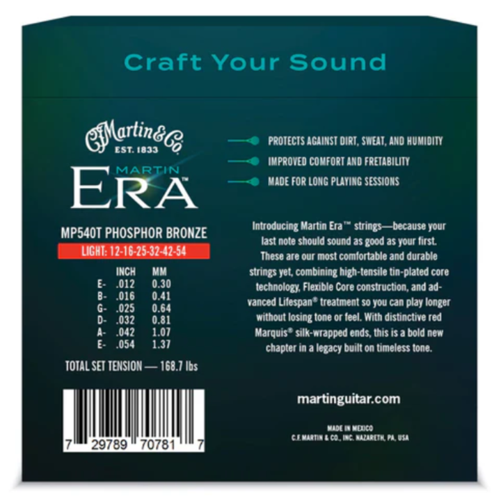 Martin Era MP540T Treated Acoustic Guitar Strings Light 12-54
