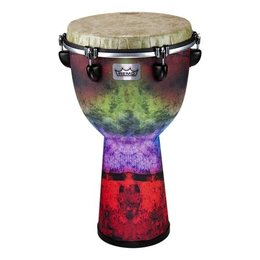 Remo DJ-6112-51 Djembe, Designer Series, Apex, 12" x 22", Key-Tuned, Skyndeep Fiberskyn, Beige Drumhead, Mystic Red