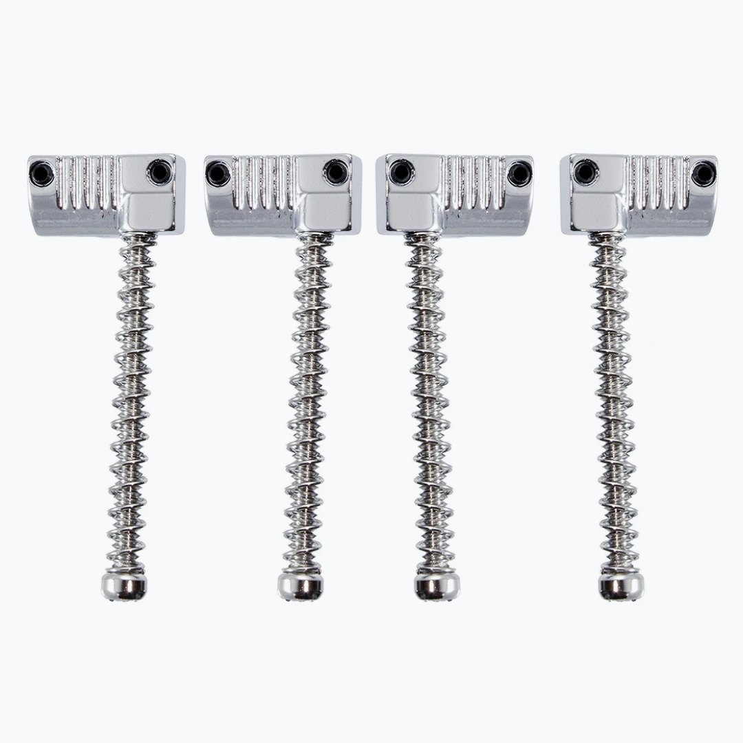 Allparts BP-2071 Grooved Saddles for Omega Bass® and Badass Bass Bridge Chrome
