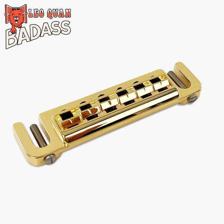 Allparts GB-3347-M02 Leo Quan® Badass Wraparound™ Guitar Bridge with Metric Locking Studs - Gold