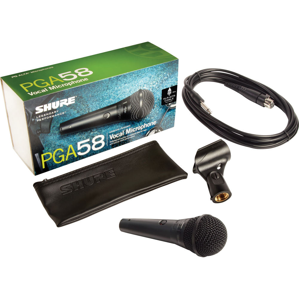 Shure PGA58 Cardioid Dynamic Vocal Microphone w/ 1/4" Cable
