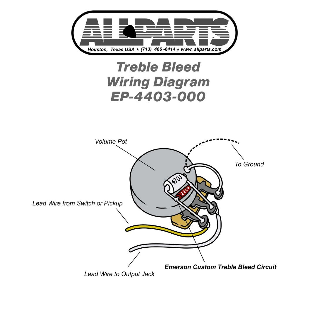 Allparts EP-4403-B00  Emerson Custom Treble Bleed Circuit - Volume Mod - 20 pack